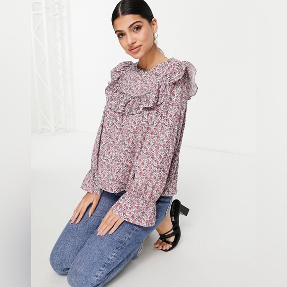 & Other Stories Floral Print Blouse with Frill Detail - Picture 4 of 5